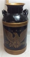 VTG. 10 GALLON DAIRY CAN w PAINTED EAGLE