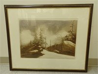 Large Framed Landscape Portrait "The Last Snow"