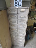 10 drawer hardware cabinet with contents