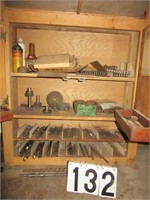Cabinet with contents of drill bits