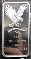 (10) Troy oz. Silver Bar, Sold by the Ounce