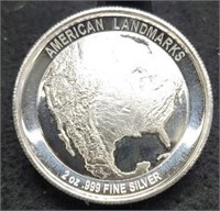 2 oz. Silver Round American Landmarks