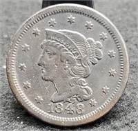 1848 Large Cent, VF