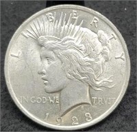 1923 Peace Silver Dollar, AU