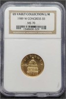 1989-W slab Five Dollar Gold Commemorative