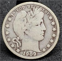 1909 Barber Half Dollar VF30