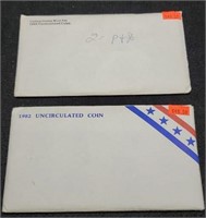 1982, 1983 P&D Unc. Five Piece Coin Sets