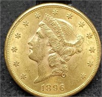 1896-S Twenty Dollar Gold Liberty Double Eagle