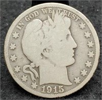 1915 Barber Half Dollar VG, Key Date
