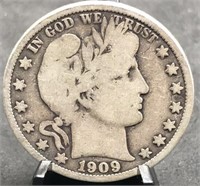 1909 Barber Half Dollar, F