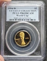 1994-W slab Five Dollar Gold .24+ oz. Pure Gold,
