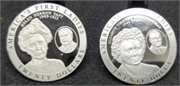 (2) Twenty Dollar Liberia Silver 20 Gram
