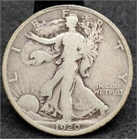 1920-D Walking Liberty Half Dollar, VG10