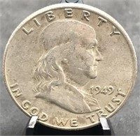 1942-S Franklin Silver Half Dollar, F
