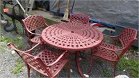 Cast Aluminum Patio Table & 4 Chairs