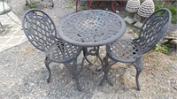 Metal Patio Conversation Table & 2 Chairs, 2'