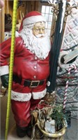 6.5' Santa Statue w/Street Light/Lamp Post