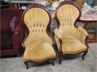 Pair His & Her King/Queen Bedroom Chairs