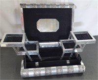 Beautiful Silver Look Jewelry Box with Book Shape