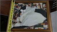 Cat Picture on Canvas, Framed 16x13"