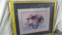 Framed Flower Vase Picture 27x23"