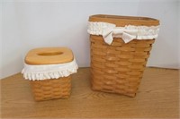 2 Longaberger Baskets, 12"H & Kleenex