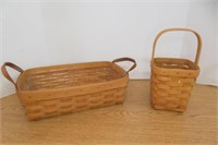 2 Longaberger Baskets, 14"W- 6"H