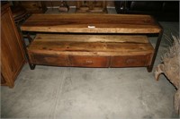 SOUTHWESTERN STYLE WOOD/METAL ENTRY/SOFA TABLE