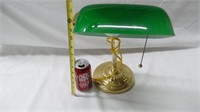 Desk Lamp w/Green Glass Shade