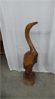 Hand Carved Wooden Pelican 42.5"H