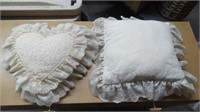 (2) Vintage Lace Throw Pillows