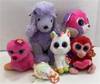 6 Stuffed Animals (4 Ty)
