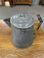 GRAY ENAMEL COFFEE POT