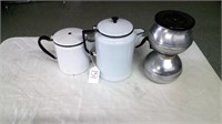 2 ENAMEL COFFEE POTS/ALLUM POT