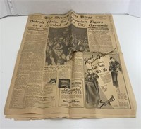Antique Detroit Free Press Newspaper 1935