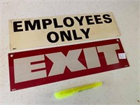 EMPLOYEE ONLY & EXIT SIGNS