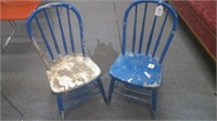 2 SMALL BLUE CHILDS CHAIRS