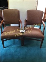2 BROWN LEATHER OFFICE CHAIRS