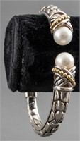 Effy Sterling Silver, 14K Gold, and Pearl Cuff
