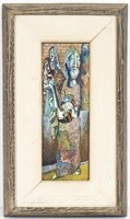 Paul Shimon Judaica Gouache on Card, 1949