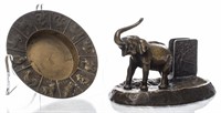 Brass Elephant Letter Holder & Korean Zodiac Tray