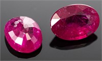 1.10 Cttw. Loose Oval-Cut Ruby, Pair