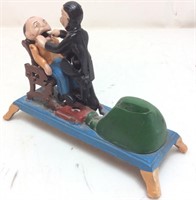 VTG. CAST IRON MECHANICAL DENTIST COIN BANK