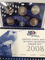 US STATE MINT 50 STATE QUARTERS PROOF SET 2008