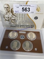 2014 US MINT PRESIDENTIAL $1 COIN PROOF SET