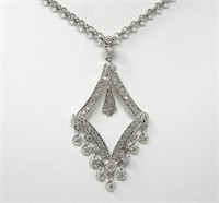 14 Kt Dangle Diamond Pendant Necklace