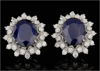 Certified 8.30 Cts Sapphire Diamond Earrings
