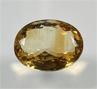 Certified 9.55 Cts Natural Oval Citrine