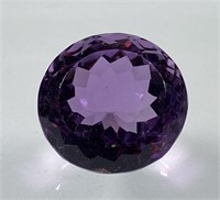 Certified 15.00 Cts Natural Round Amethyst