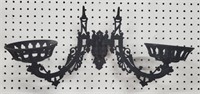 Cast Iron Double Wall Sconce for Oil Lamps